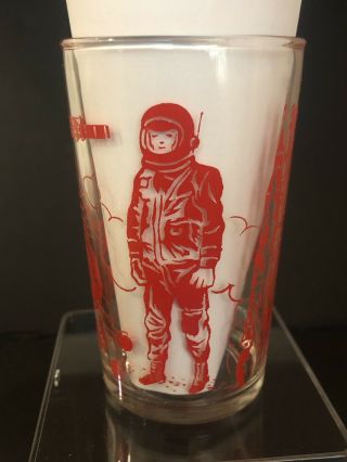 Vintage Swanky Swig Astronaut Space Station Shuttle Launch Juice Glass Minty