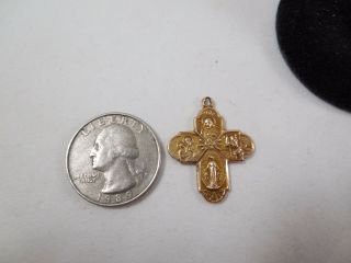 Vintage Solid Gold 10k I am a Catholic Cross Pendant Charm 3.  6g 3