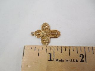Vintage Solid Gold 10k I am a Catholic Cross Pendant Charm 3.  6g 4