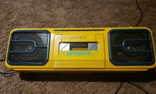 Vintage,  Sony Sport Yellow Boombox Cfs - 950,  Radio Cassette Player W/ Cord