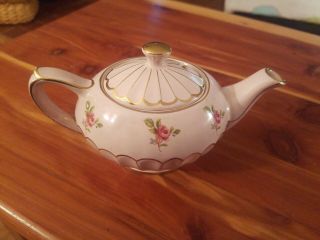 Vintage Sadler Small Teapot Pink With Gold Trim Shabby Chic?