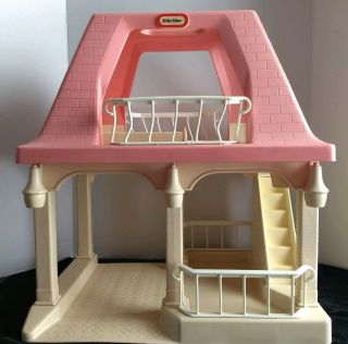 Vintage Little Tikes Dollhouse With Pink Roof Grandma 