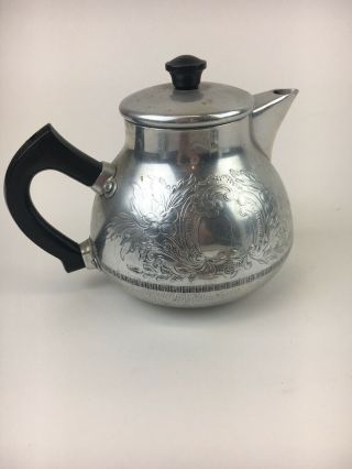 Vintage Small " Swan Brand " Aluminum Tea Pot,  The Carlton 2 Cup England S/h