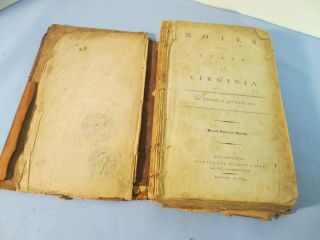 Thomas Jefferson Author Notes On The State Of Virginia 11 - 12 - 1794 2nd Us Edition