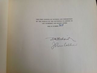 " Patterns And Ceromonials Of The Indians Of The Southwest " Signed And Numbered