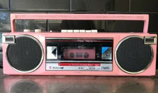 National Rx Fm - 15 Pink Stereo Retro Boombox Vintage Radio Cassette Recorder