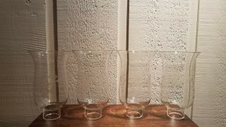 Vintage Set Of 4 Etched Glass Hurricane Sconces Euc