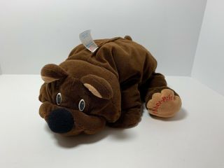 Vintage 1993 Fisher Price Rumple Bear Floppy Stuffed Plush 16 " Dark Brown