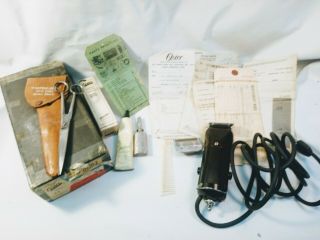 Vintage Oster Electric Hair Clippers Adjustable Cut Usa Model 22 W/ Accessories