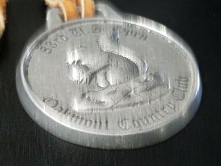 Vintage 1983 US Open Pewter Leather Golf Bag Tag Oakmont Country Club 3