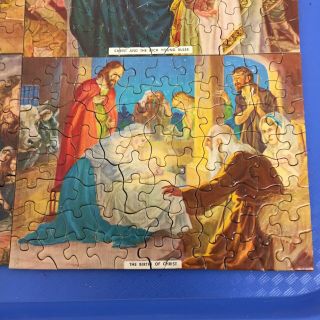 Complete Set Of 4 Vintage TUCO Puzzle THE BIRTH OF CHRIST From Painting AR17 4