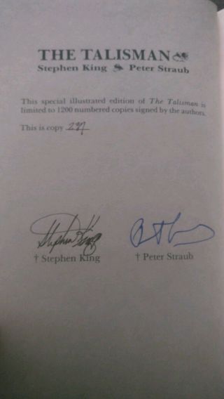STEPHEN KING The Talisman S/L Donald M Grant 237 PETER STRAUB 3 extra signature 5