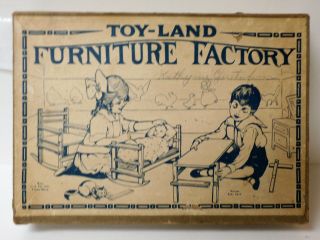 Vintage Toyland Furniture Factory Toy Kit Rare (htf)