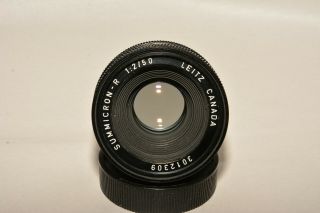 Leica Summicron 50mm,  F/2 Prime Lens Leica R Mount 3 Cam