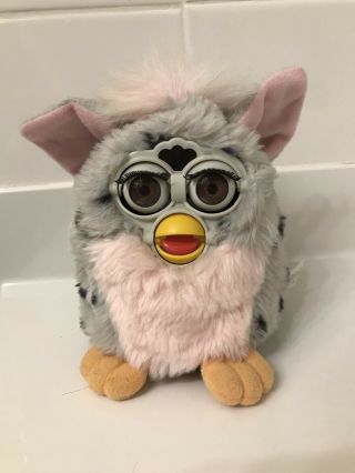 Vintage 1998 Gray/pink/spotted Furby 70 - 800 - Tiger Electronics - Tested/works