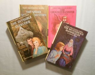 Nancy Drew Mystery Stories 45 - 48 Vintage Yellow Spine Hardcovers Carolyn Keene