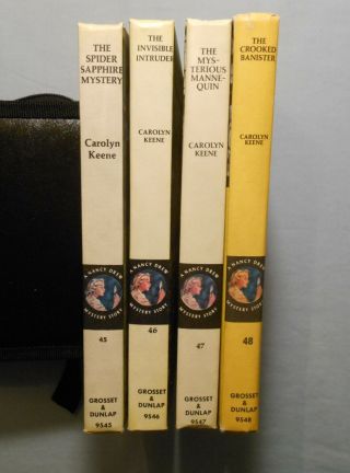 Nancy Drew Mystery Stories 45 - 48 Vintage Yellow Spine Hardcovers Carolyn Keene 2