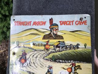 VINTAGE 1950 STRAIGHT ARROW TARGET GAME TIN TARGET - 10 1/2 X 14 - GREAT COLORS 2