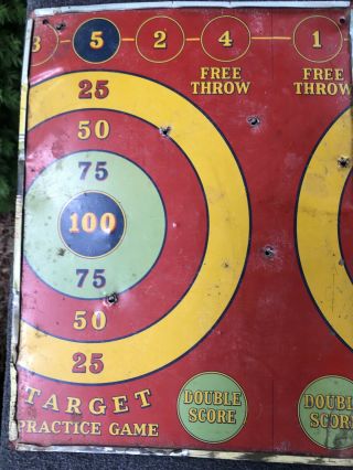 VINTAGE 1950 STRAIGHT ARROW TARGET GAME TIN TARGET - 10 1/2 X 14 - GREAT COLORS 8