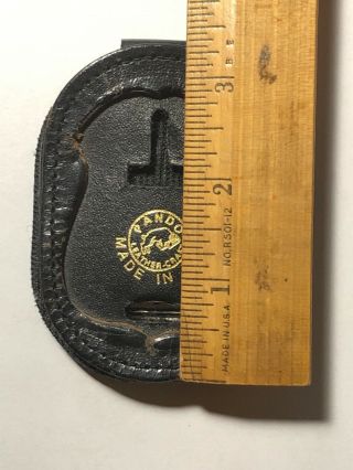 Vintage Pando Leather Belt Clip Holder for Police Shield Badge - Made In USA 2