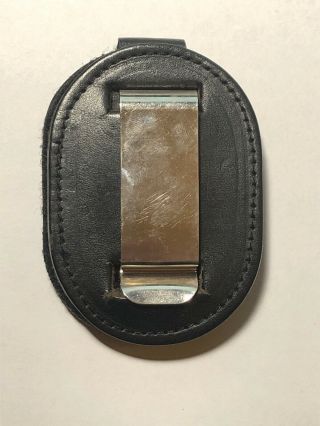 Vintage Pando Leather Belt Clip Holder for Police Shield Badge - Made In USA 3