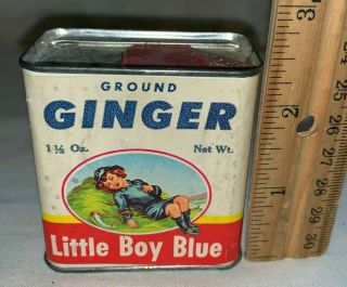 Antique Little Boy Blue Ginger Spice Tin Vintage Nursery Rhyme Grocery Lansing