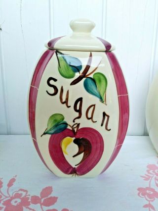 Vintage Slip Ware Purinton Apple Kitchen Canister Sugar Usa