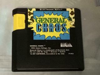Sega Genesis General Chaos Game Authentic Vintage