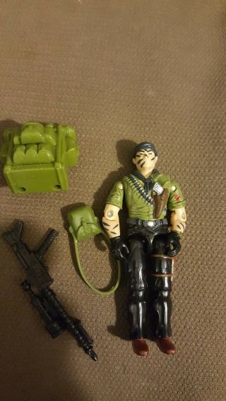 Vintage Gi Joe Action Figure 1987 Tunnel Rat With 3 Accessories