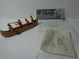 Barzso Indian Canoe With 4 Figures.  Vintage.  Last One