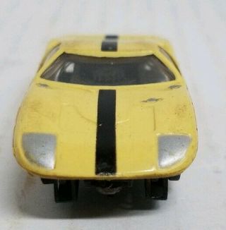 Vintage 1960 ' s Aurora Thunderjet Yellow Ford GT 40 T - Jet HO Slot Car 3