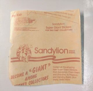 Vintage Unicorn Teddy Bear Sandylion Giant Sticker Shiney Large 8 inch BIG 3