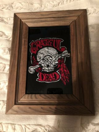 Vintage Grateful Dead 8 3/4 " X 11 1/2 " Foil & Glass Picture Red And Black