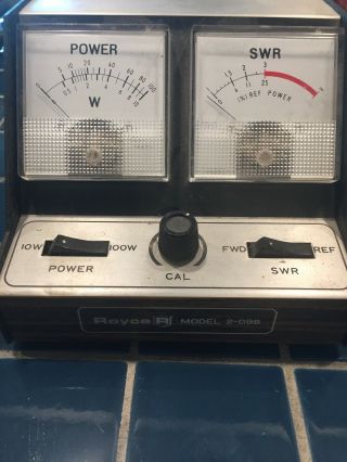 Vintage Royce Model 2 - 098 Watt & Swr Power Meter 0 - 10 And 10 - 100,  Ham Cb Radio