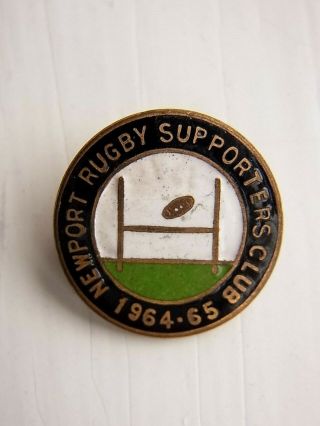 Newport Rugby Supporters Club 1964/65 Vintage Badge Stamped