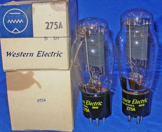 Nos / Nib Matched Pair Western Electric 275a Triode Tubes 1959 /1962 Dates