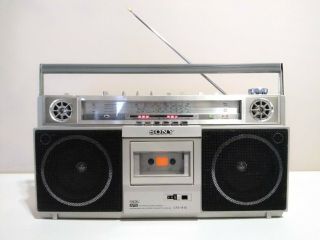 Vintage Sony Cfs - 81s Fm Am Stereo Cassette Tape Recorder Boombox Radio Needs Tlc