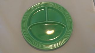 Vintage Fiesta Divided Compartment Plate In Green 10 1/2 " Fiestaware