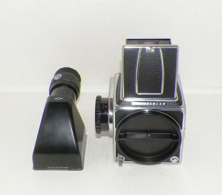 Hasselblad 500 Cm Camera Body Medium Format Slr / Hc - 4 Prism Finder West Germany