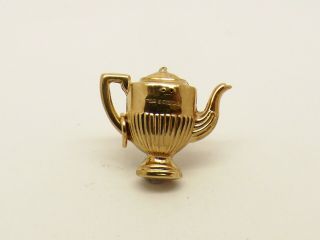 Vintage 9ct gold coffee pot charm - Birmingham 1971. 3