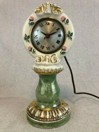 Vintage Sessions Mantle Shelf Clock Ceramic Porcelain W Roses