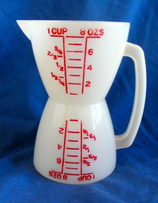 Vintage Tupperware Measuring Cup Pitcher 8 Oz 1 Cup Wet Dry