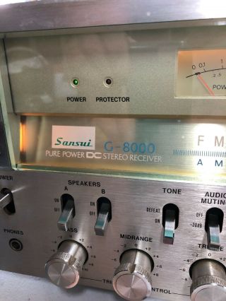 Sansui G - 8000 Full Power Stereo Receiver,  Powers On,  Heavy 2