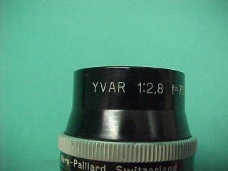 Kern Paillard Yvar 1:2,  8 F=75mm AR Film Movie Camera Lens Bolex Switzerland 2