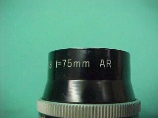 Kern Paillard Yvar 1:2,  8 F=75mm AR Film Movie Camera Lens Bolex Switzerland 3