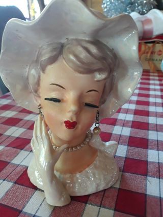 Old Vintage Classy Lady Head Vase Japan