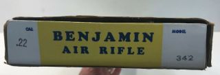Benjamin Air Rifle Model 342 Box Only Vintage 6