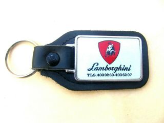 Vintage Lamborghini Keychain Enamel Motor Spanish Pendant Keyring Key S Holder