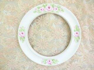 Bydas Romantic Pink Rose Plate Frame Hp Hand Painted Chic Shabby Vintage Cottage