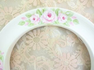 byDAS ROMANTIC PINK ROSE PLATE FRAME hp hand painted chic shabby vintage cottage 2